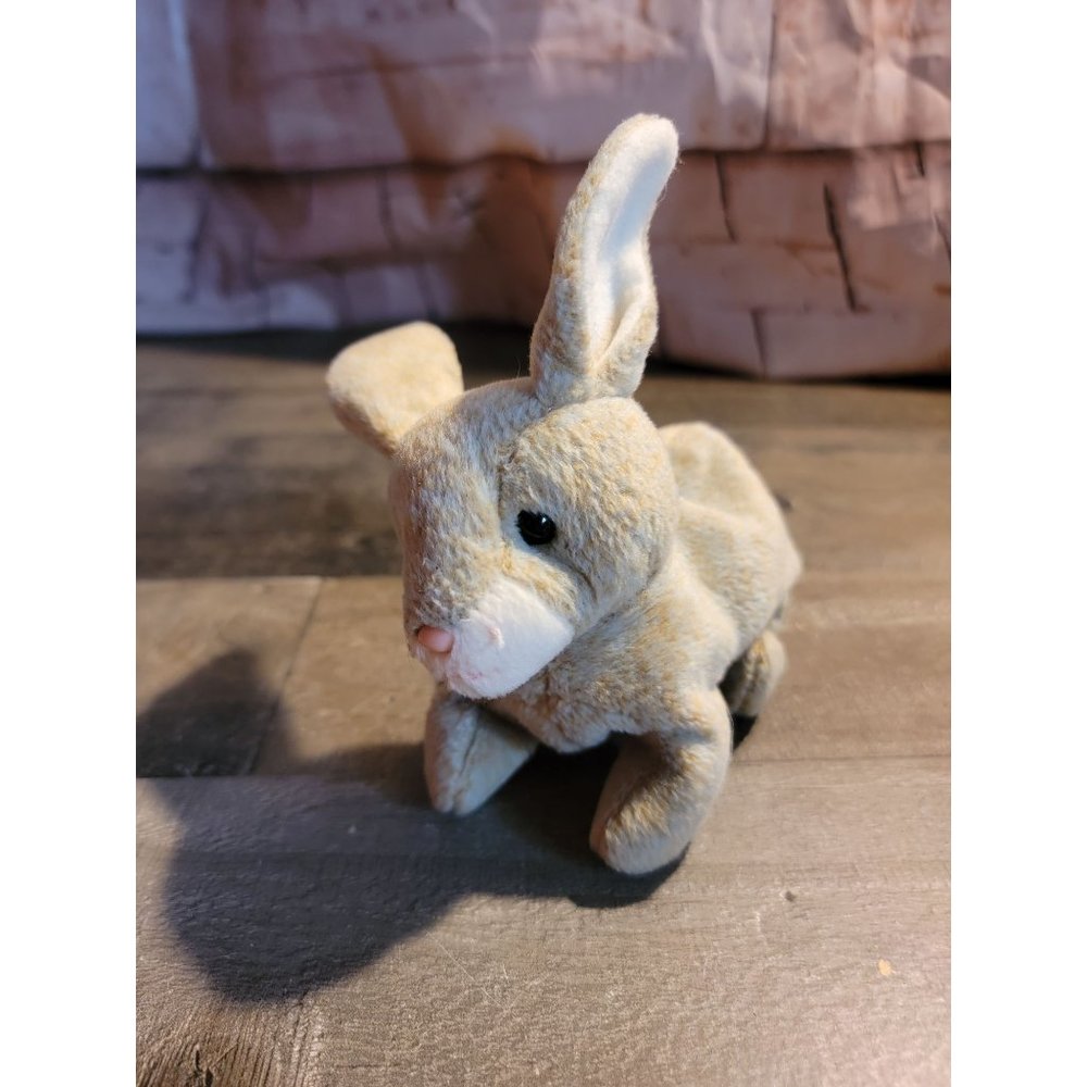 Grey rabbit hair bunny stuffed animal plush toy